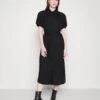 Vero Moda Tall Vmbumpy Calf Shirt Dress - Blousejurk - Black