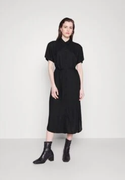 Vero Moda Tall Vmbumpy Calf Shirt Dress - Blousejurk - Black