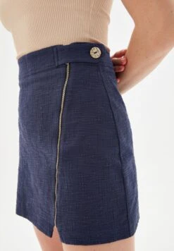 Jessica Zippered Mini Tweed - Minirok - Navy Blue -Only Mode Winkel c8bce997b4e6443dab38331328be839a