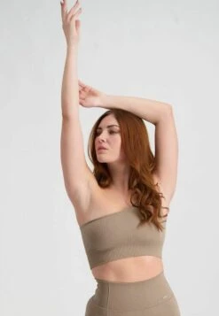 Aim'n Ribbed Seamless Single Strap- Bustier - Espresso