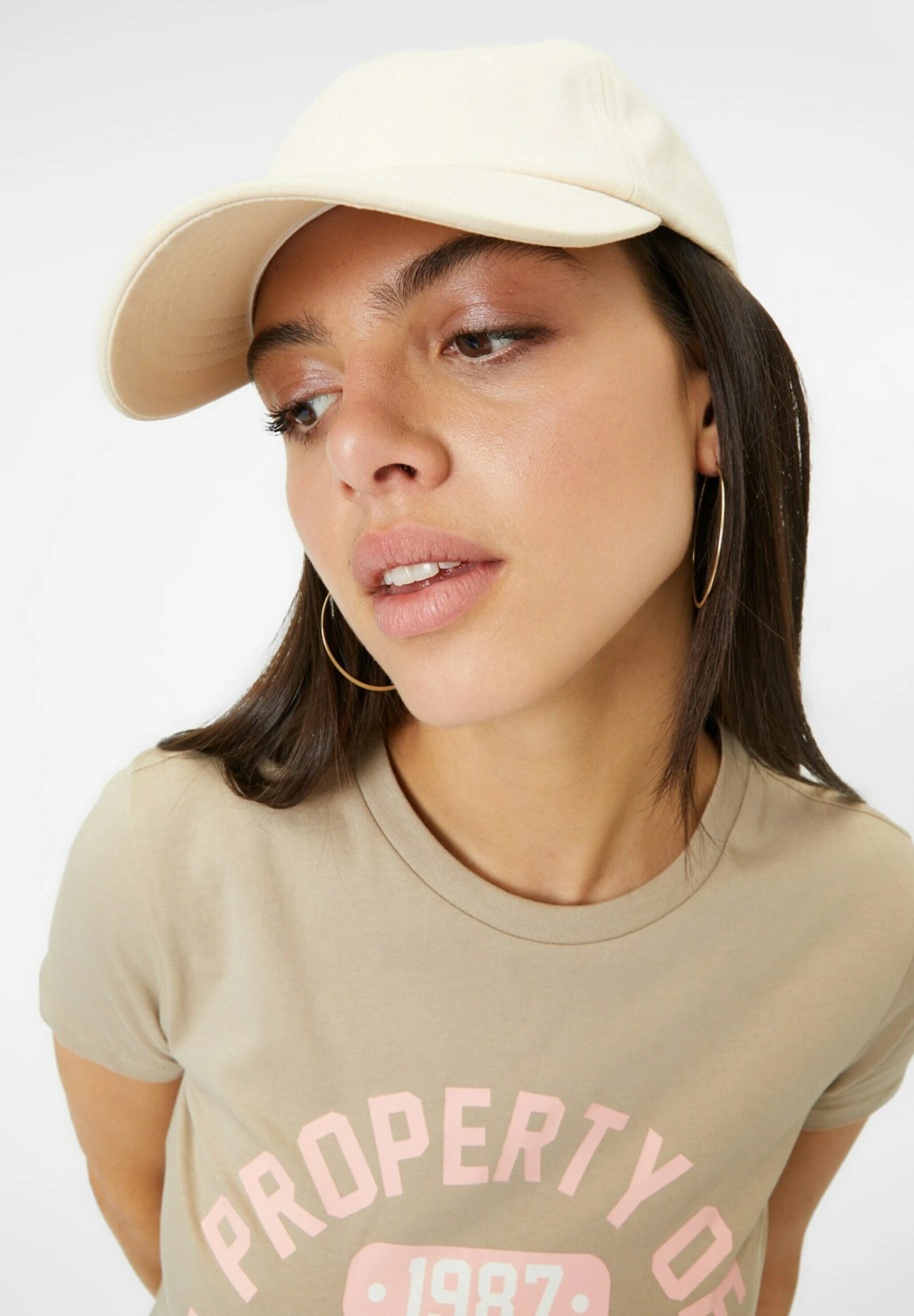 Aeropostale T-Shirt Print - Hellbraun Rosa Weiß 4 Aeropostale T-Shirt Print - Hellbraun Rosa Weiß - Afbeelding 4