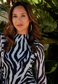 Next Long Sleeve - Maxi-Jurk - Myleene Klass Black White Zebra Print -Only Mode Winkel cacc83045c86439081f47f8aebaf64f3