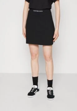 Calvin Klein Jeans Logo Waistband Milano Skirt - Minirok - Black