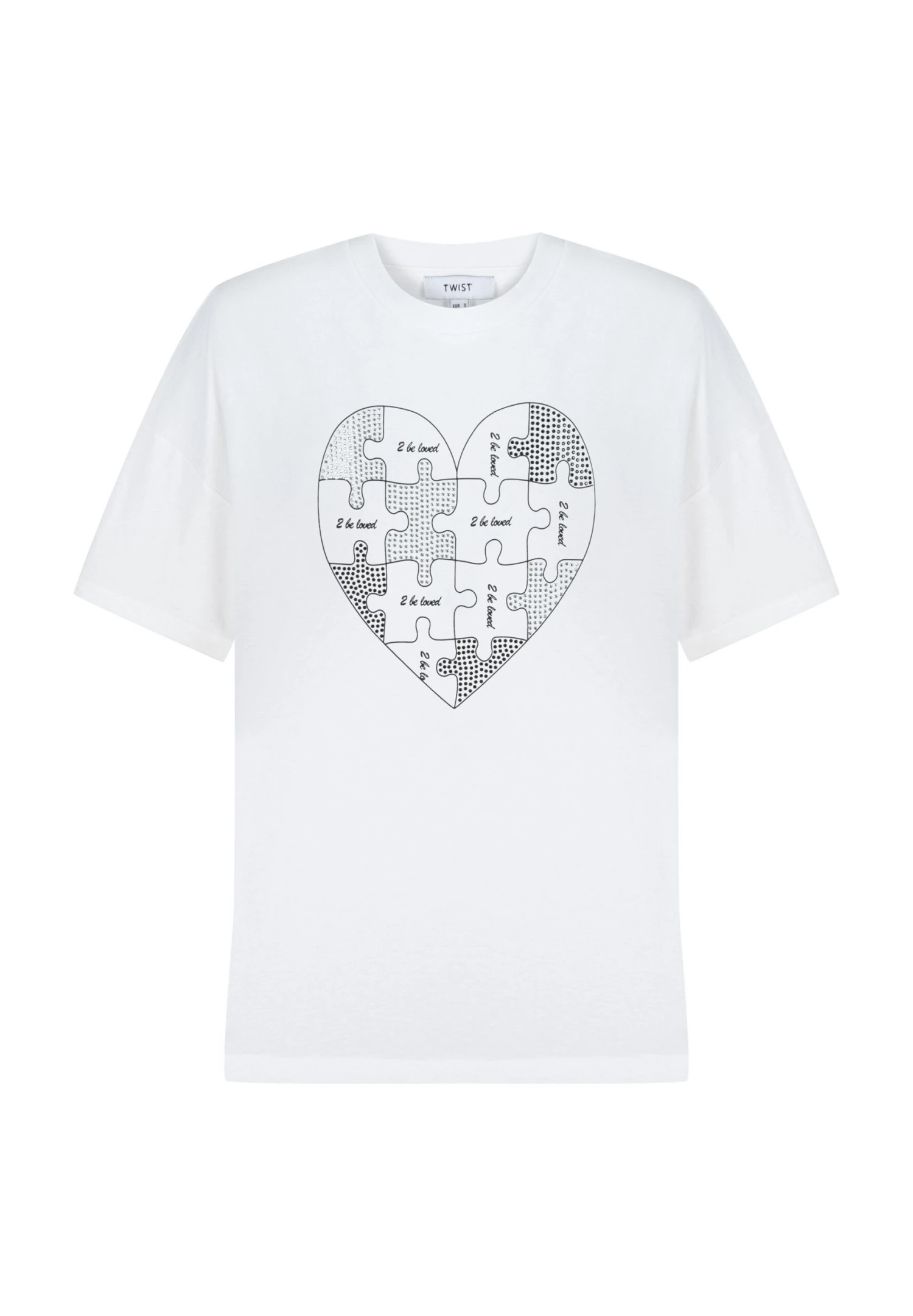 Twist Regular Fit Hotfix And Slogan Printed - T-Shirt Print - White 6 Twist Regular Fit Hotfix And Slogan Printed - T-Shirt Print - White - Afbeelding 6