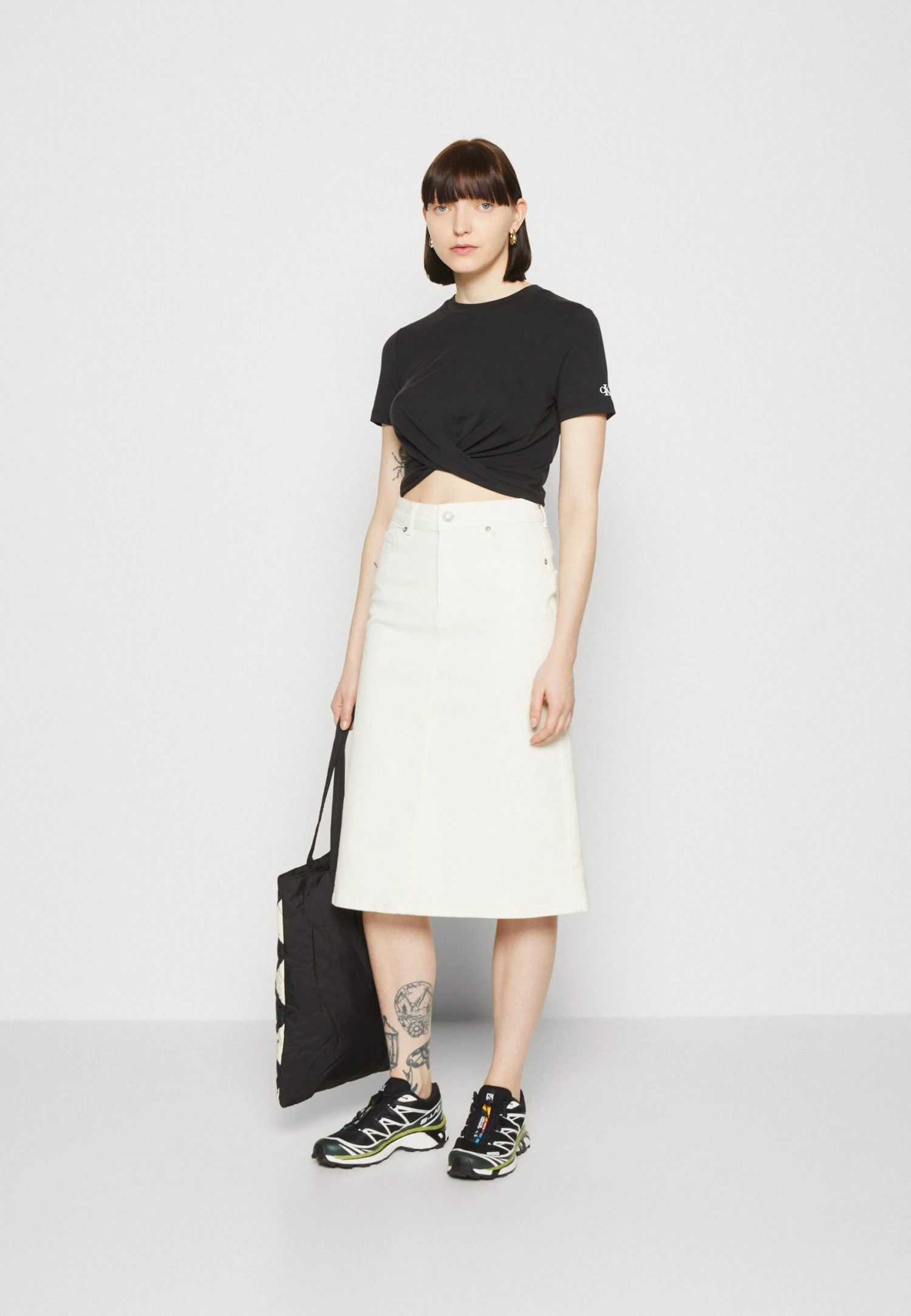 Selected Femme Slfvinnie Midi Skirt - Jeansrok - Whisper White 2 Selected Femme Slfvinnie Midi Skirt - Jeansrok - Whisper White - Afbeelding 2