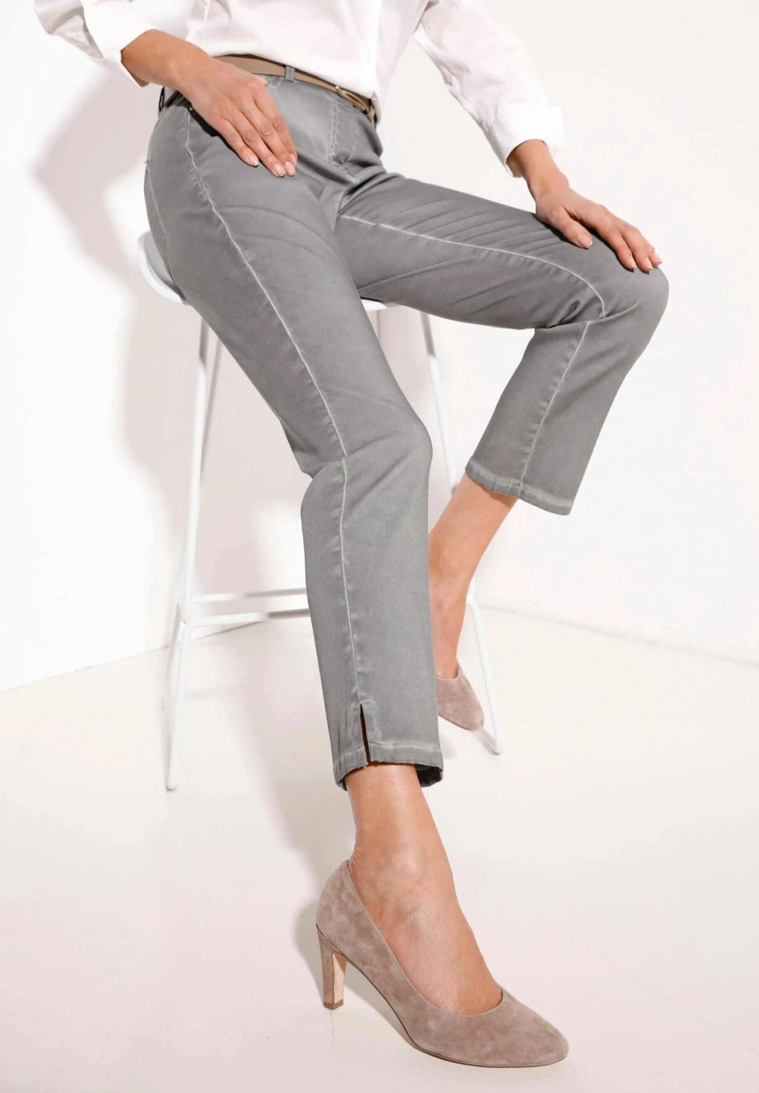 Slim Fit Jeans - Grau 2 Slim Fit Jeans - Grau - Afbeelding 2