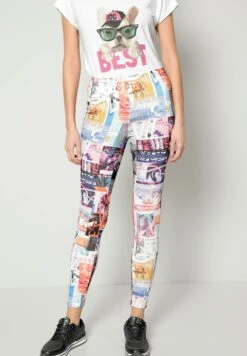 Legging - Schwarz/Weiß/Lila/Orange