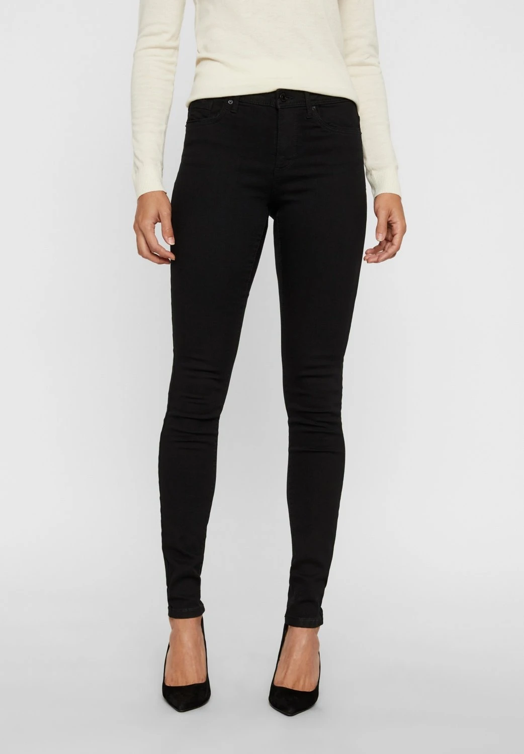 Vero Moda Vmtanya Piping - Jeans Skinny Fit - Black 1 Vero Moda Vmtanya Piping - Jeans Skinny Fit - Black