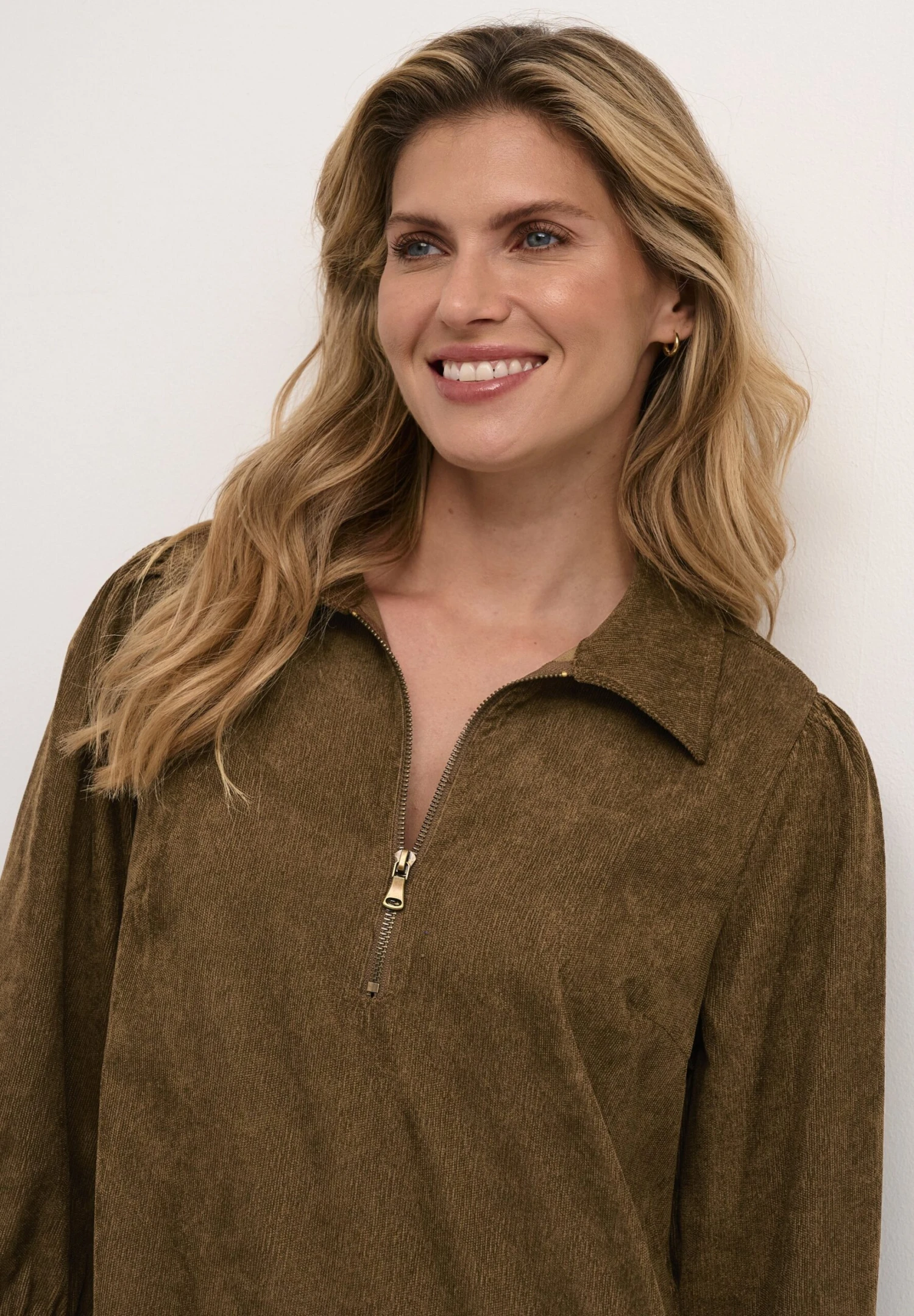 Kaffe Bpellenora Half Zip Neck - Jurk - Soft Silt 4 Kaffe Bpellenora Half Zip Neck - Jurk - Soft Silt - Afbeelding 4