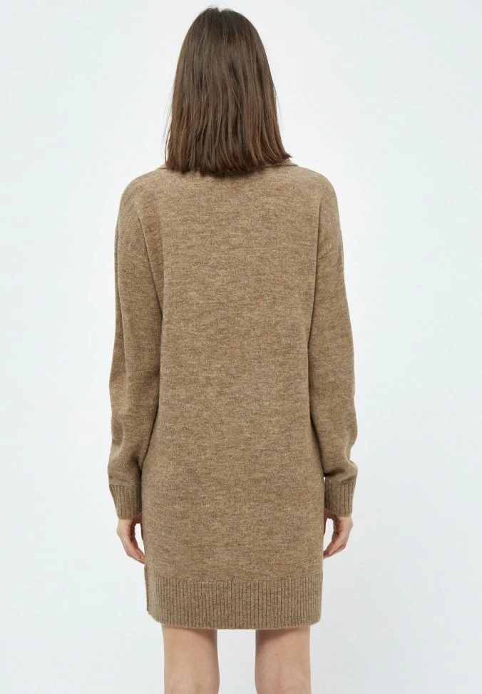DESIRES Elis Rollneck- Gebreide Jurk - Winter Twig Sand Melange 3 DESIRES Elis Rollneck- Gebreide Jurk - Winter Twig Sand Melange - Afbeelding 3