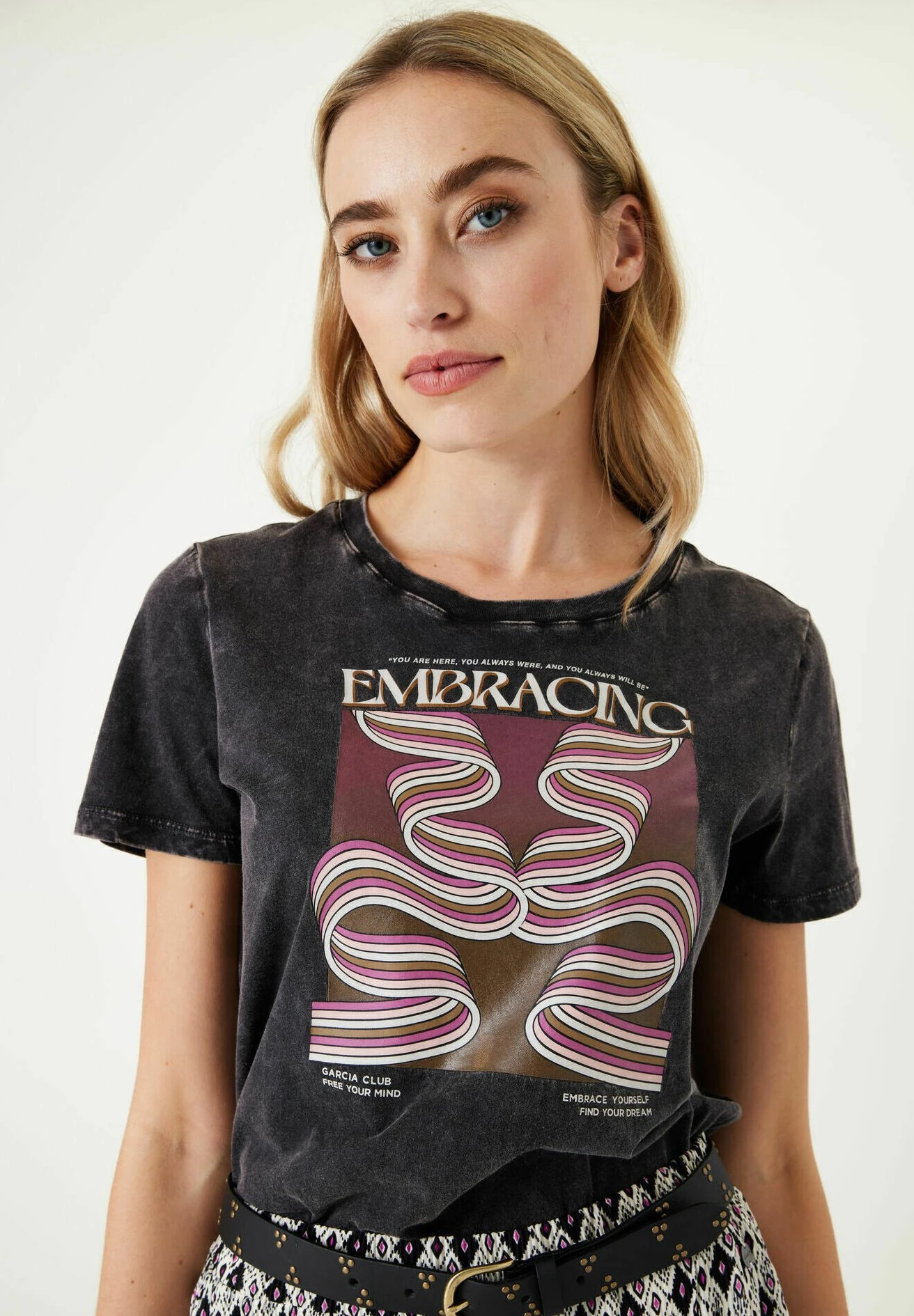 Garcia T-Shirt Print - Antracite 1 Garcia T-Shirt Print - Antracite