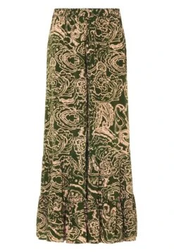 Flared Print Ruffle- Broek - Green Pink -Only Mode Winkel cec8a56c9b164452bc85dfd05f847196