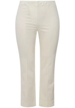 Ulla Popken Cigarette Pintuck Elastic Waistband - Broek - Offwhite -Only Mode Winkel cfaeed14266146f9b15a2e82dfa258cb