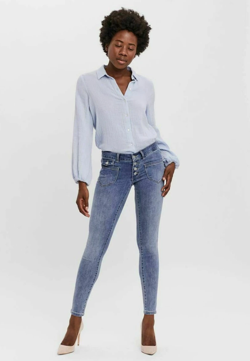Vero Moda Slim Fit Jeans - Medium Blue Denim 2 Vero Moda Slim Fit Jeans - Medium Blue Denim - Afbeelding 2