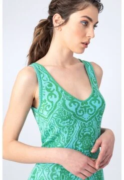Filigree Motif - Jurk - Green -Only Mode Winkel d0777c78731b4b5a83936736d4cbbca6