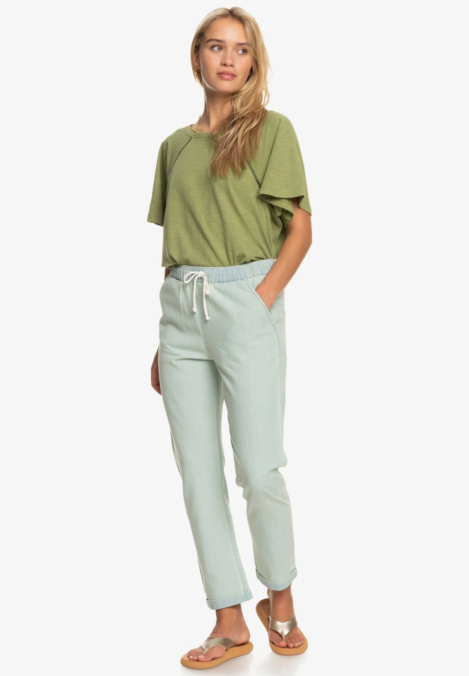 Roxy Slow Swell - Straight Leg Jeans - Bleached Blue 2 Roxy Slow Swell - Straight Leg Jeans - Bleached Blue - Afbeelding 2