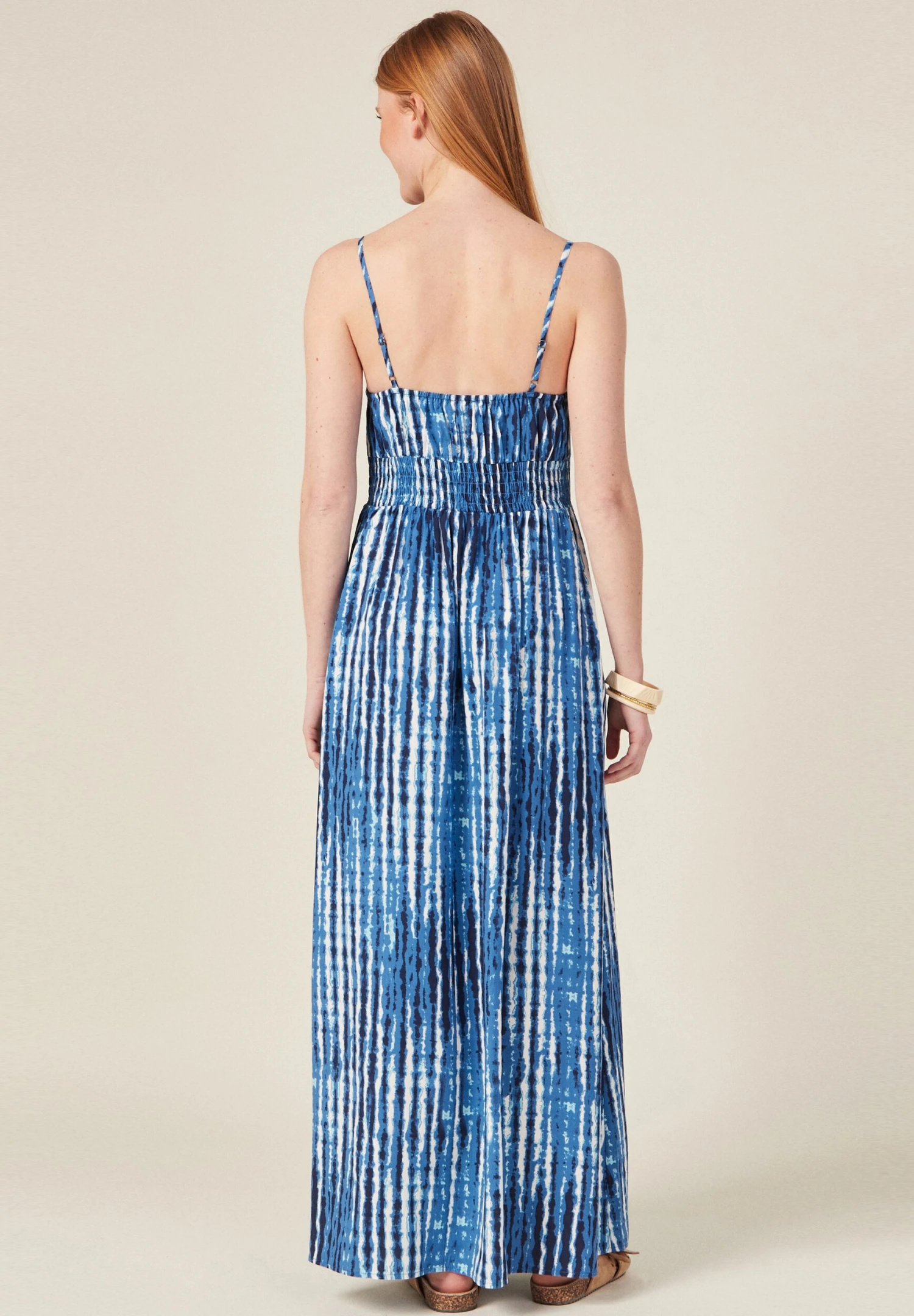 Ausgestelltes Mit Trägern - Maxi-Jurk - Bleu 3 Ausgestelltes Mit Trägern - Maxi-Jurk - Bleu - Afbeelding 3