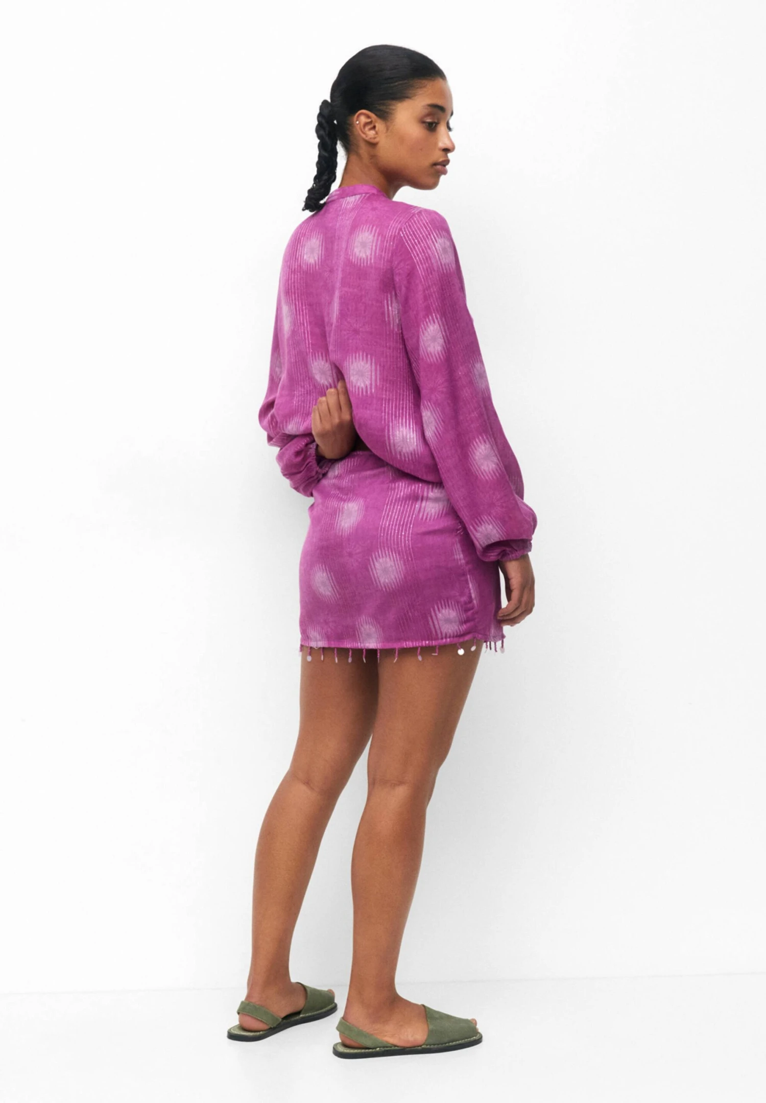 PULL & BEAR Rustic Sequinned - Wikkelrok - Pink 3 PULL & BEAR Rustic Sequinned - Wikkelrok - Pink - Afbeelding 3