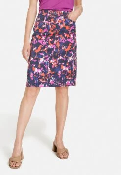 Gerry Weber Kurz Gemusterter - Jeansrok - Blau/Lila/Pink Druck