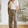 Next Tailored Wide Standard Tall - Broek - Natural Check