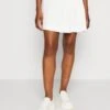 Marc O'Polo DENIM Skirt A-Shaped Fit Mini Length Mid Waist Pleated - Minirok - Clean Polar White