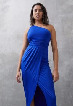 Wal G Party Bina One Shoulder Midi - Jerseyjurk - Electric Blue