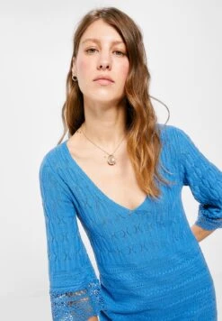 Springfield Short Structured - Gebreide Jurk - Dark Blue -Only Mode Winkel da93a63f25074d4bb74f82aed2c544e6