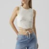 Vero Moda Vmcamma Crop- Top - Snow White