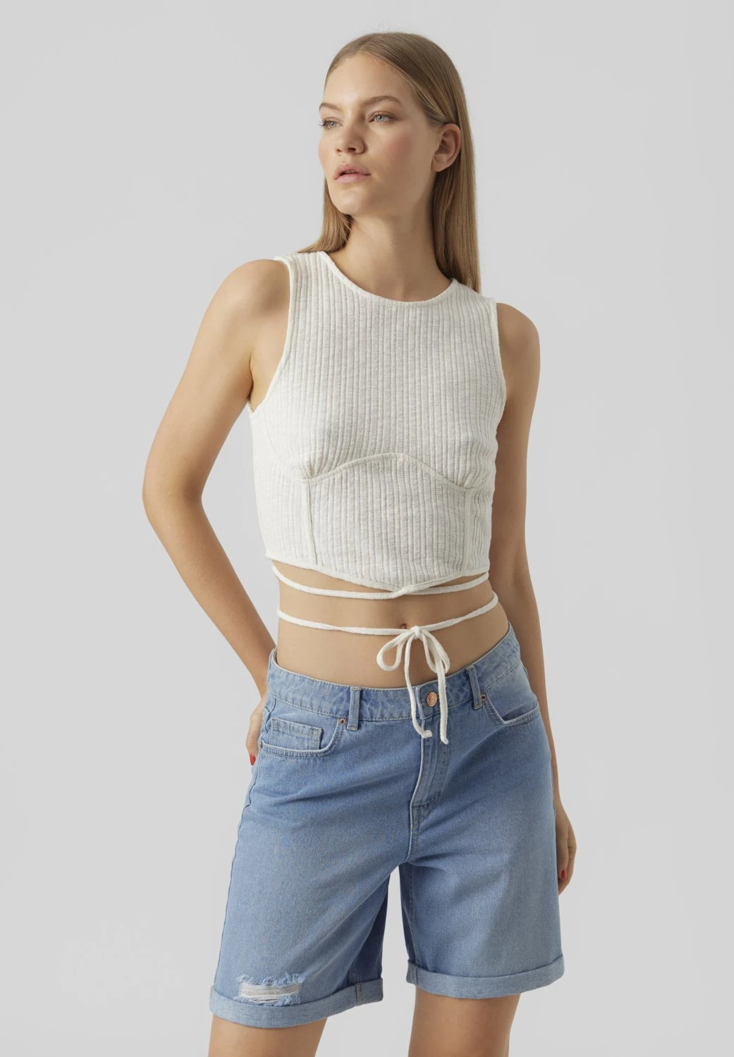 Vero Moda Vmcamma Crop- Top - Snow White 1 Vero Moda Vmcamma Crop- Top - Snow White