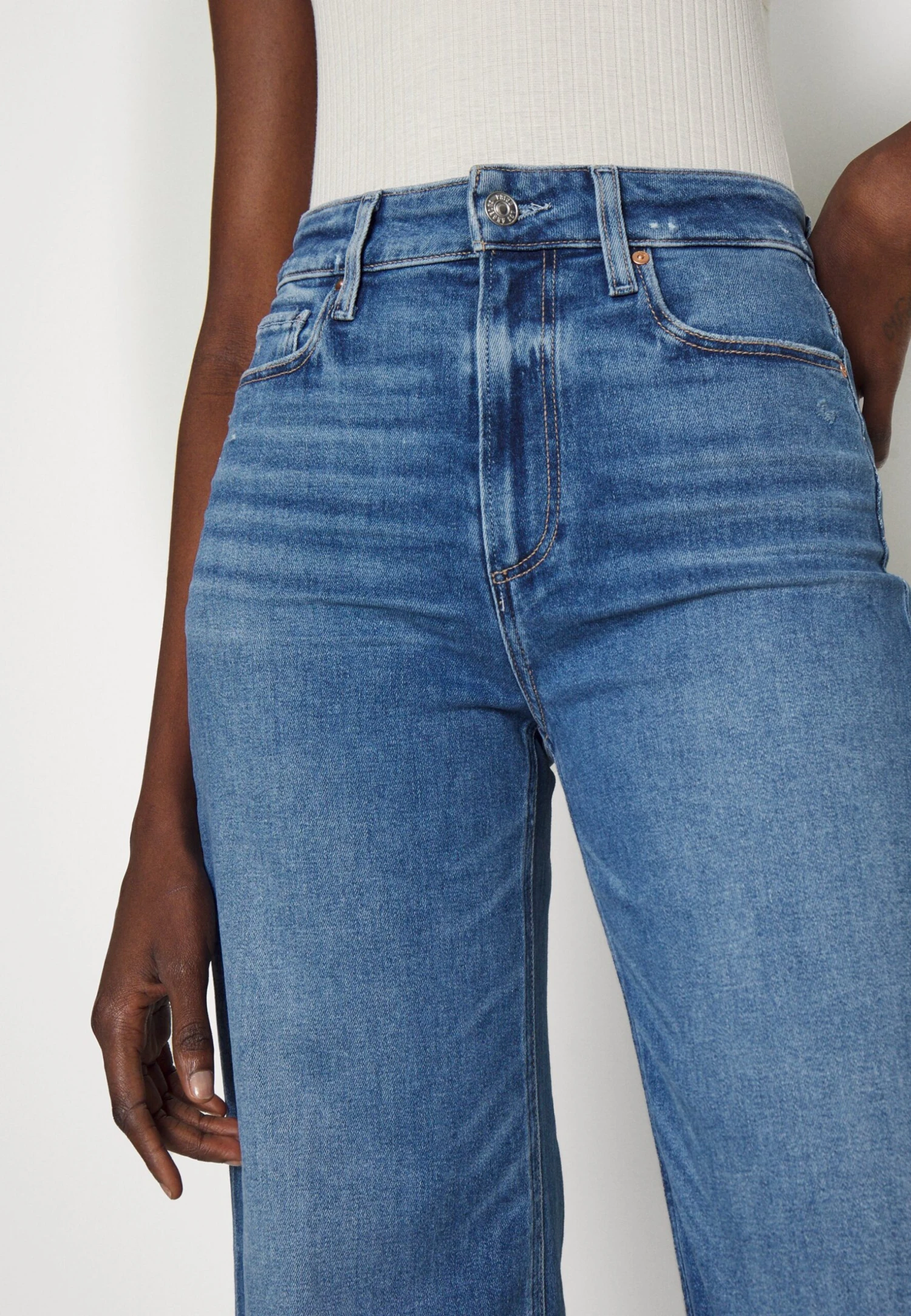 Paige Anessa Raw Hem - Flared Jeans - Blue Denim 7 Paige Anessa Raw Hem - Flared Jeans - Blue Denim - Afbeelding 7