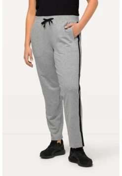 Ulla Popken Side Stripe - Trainingsbroek - Light Gray Melange