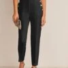 Next Tailored Button Detail Taper Standard - Broek - Black