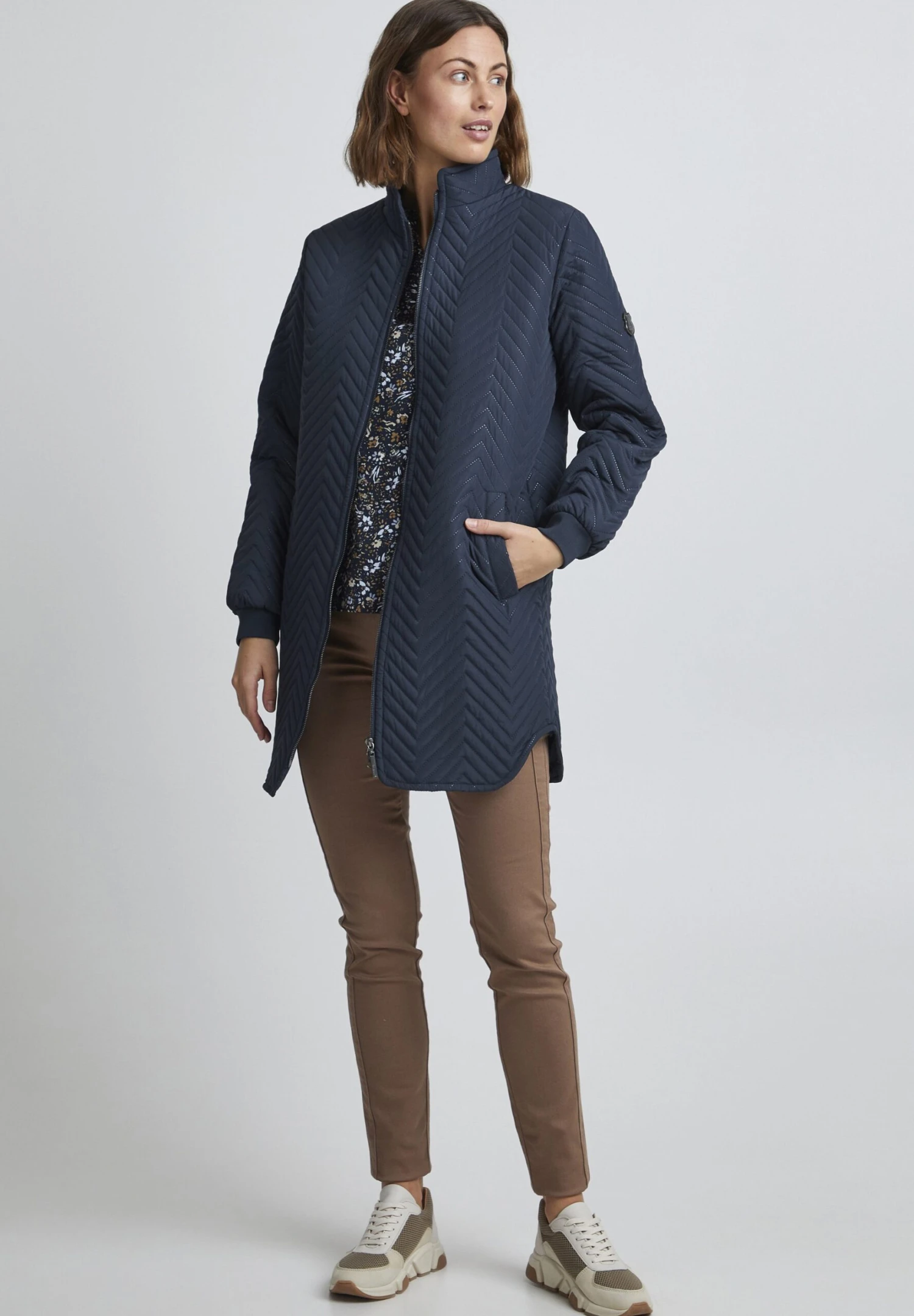 Fransa Fresfimo - Halflange Jas - Dark Peacoat 2 Fransa Fresfimo - Halflange Jas - Dark Peacoat - Afbeelding 2