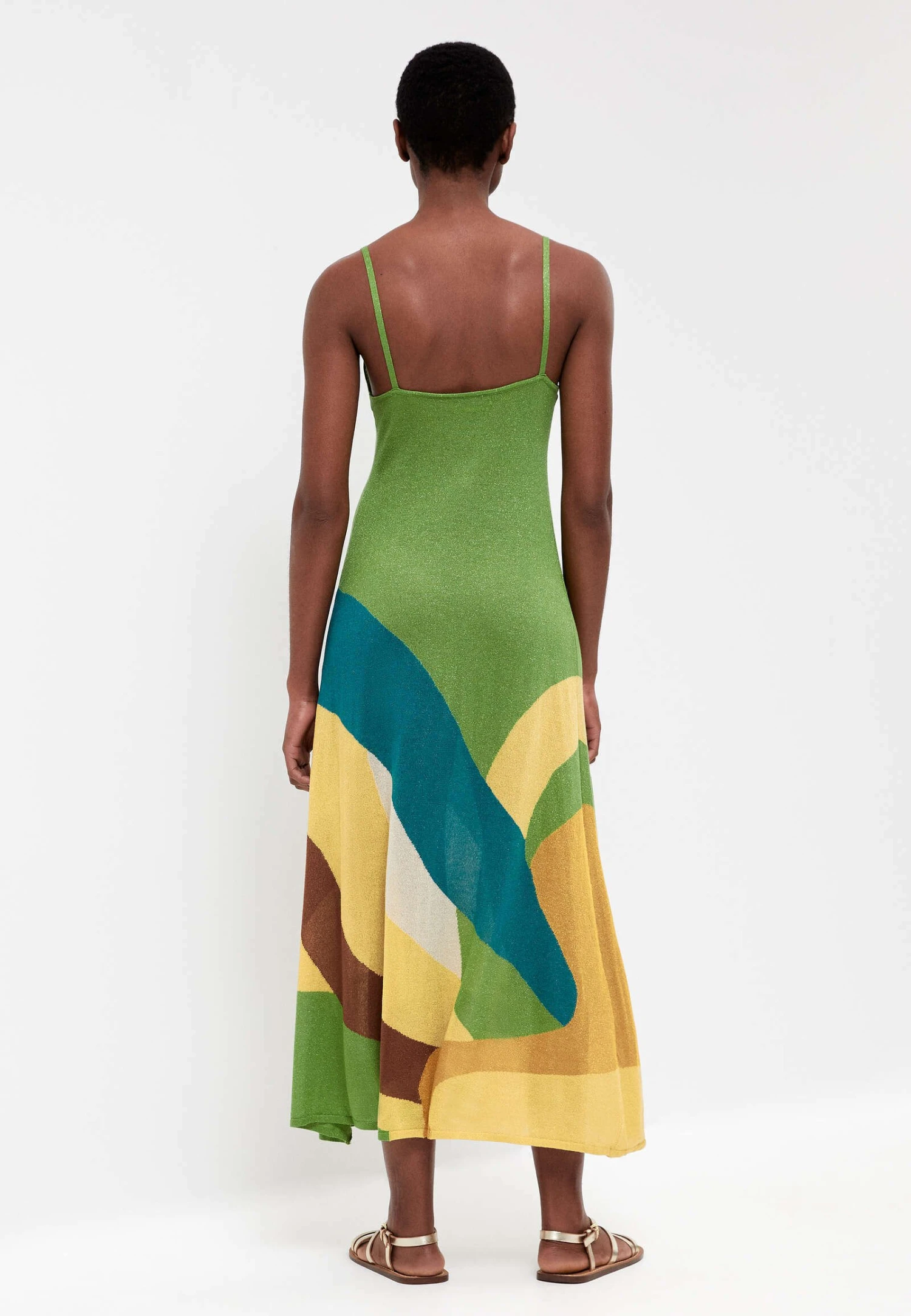 Oysho Shiny Strappy- Gebreide Jurk - Green 3 Oysho Shiny Strappy- Gebreide Jurk - Green - Afbeelding 3