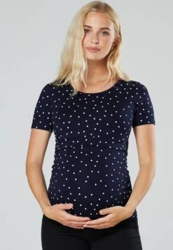 Z Funkcją Karmienia - T-Shirt Basic - Marineblaue Tupfen