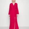 In The Style Georgia Louise Pink Plisse Ballon Sleeve Maxi Dress - Cocktailjurk - Pink