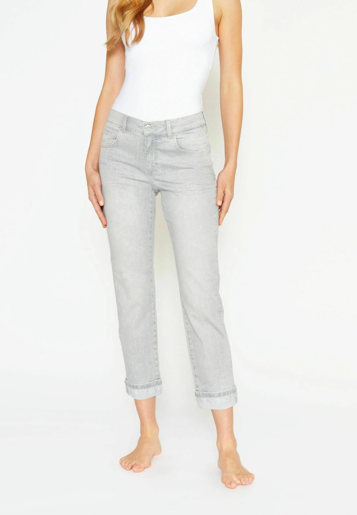 Angels Darleen Crop Tu Plate - Slim Fit Jeans - Hellgrau 1 Angels Darleen Crop Tu Plate - Slim Fit Jeans - Hellgrau
