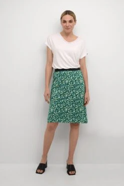 Kaffe Bpgertie - A-Lijn Rok - Green Flower Print -Only Mode Winkel e0bed3cb6a904eb4b7d1b498aeacf7aa