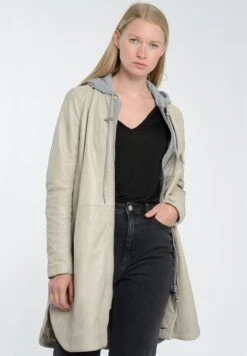 Maze Halflange Jas - Greige