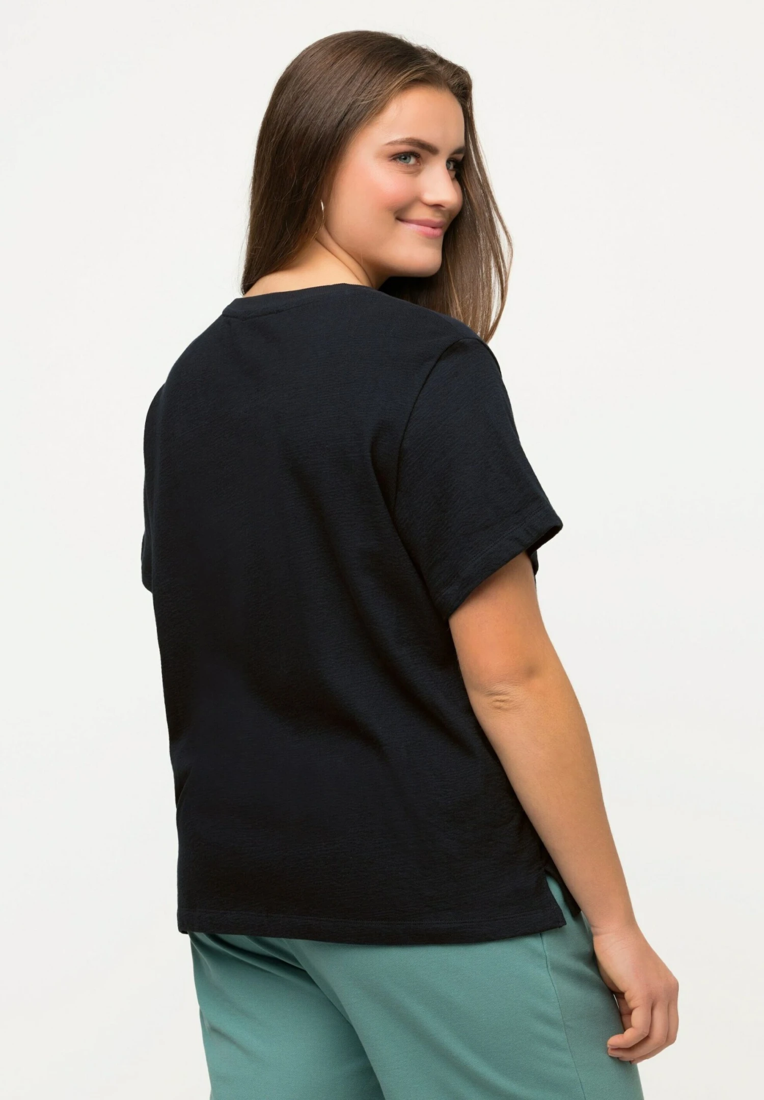 Ulla Popken T-Shirt Basic - Marine 3 Ulla Popken T-Shirt Basic - Marine - Afbeelding 3