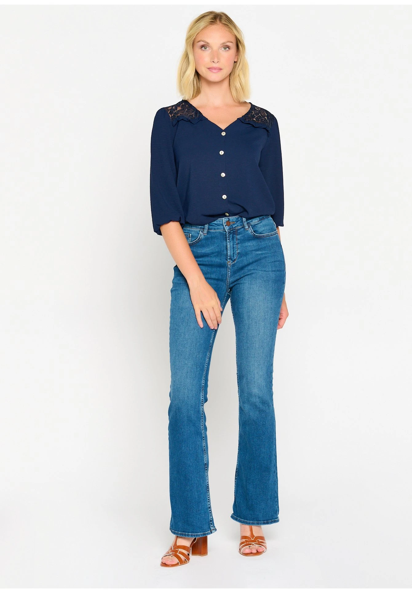 LOLALIZA High-Waisted - Flared Jeans - Blue 2 LOLALIZA High-Waisted - Flared Jeans - Blue - Afbeelding 2
