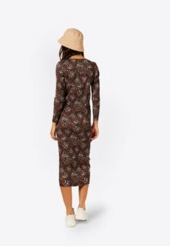 Plisse Midi Smock In Leopard - Jurk - Brown -Only Mode Winkel e52ec201a26d4efbaa52a71fb70855e7