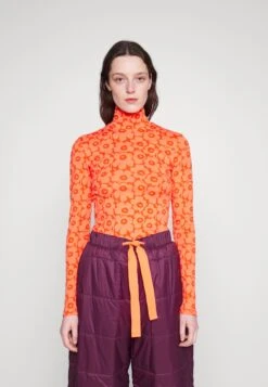 Marimekko Pilke Unikko Turtleneck - Longsleeve - Red/Orange