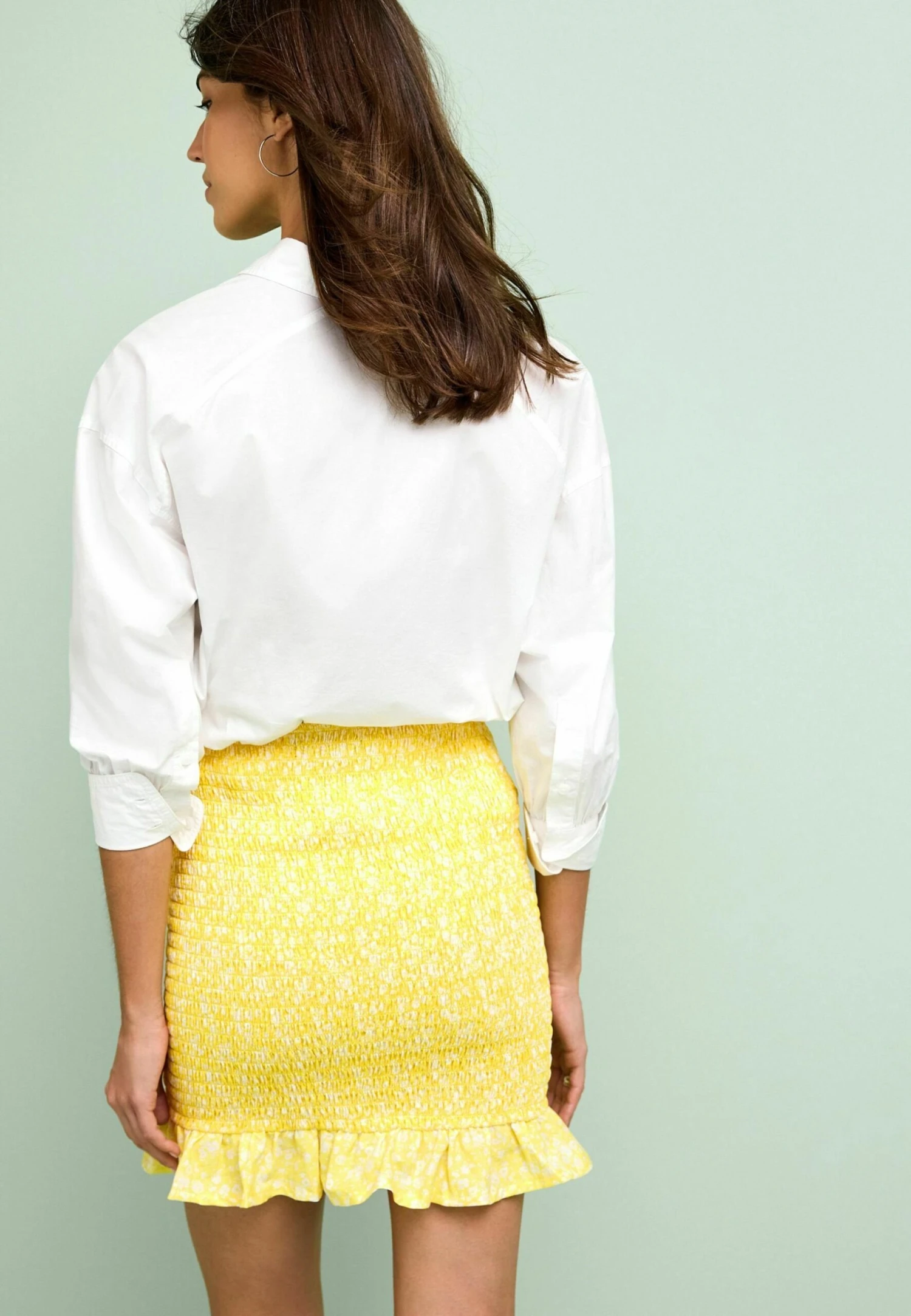 Next Slim Fit Shirred Mini- Minirok - Yellow Ditsy 2 Next Slim Fit Shirred Mini- Minirok - Yellow Ditsy - Afbeelding 2