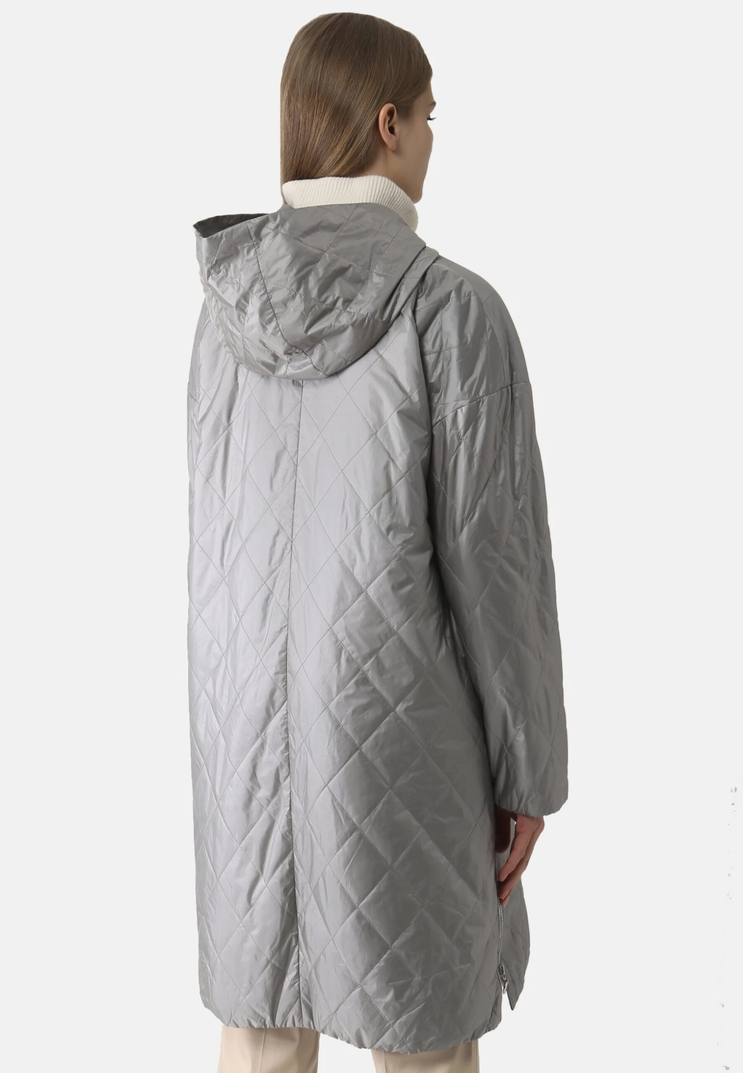 Mit Abnehmbarer Kapuze - Winterjas - Grau 3 Mit Abnehmbarer Kapuze - Winterjas - Grau - Afbeelding 3