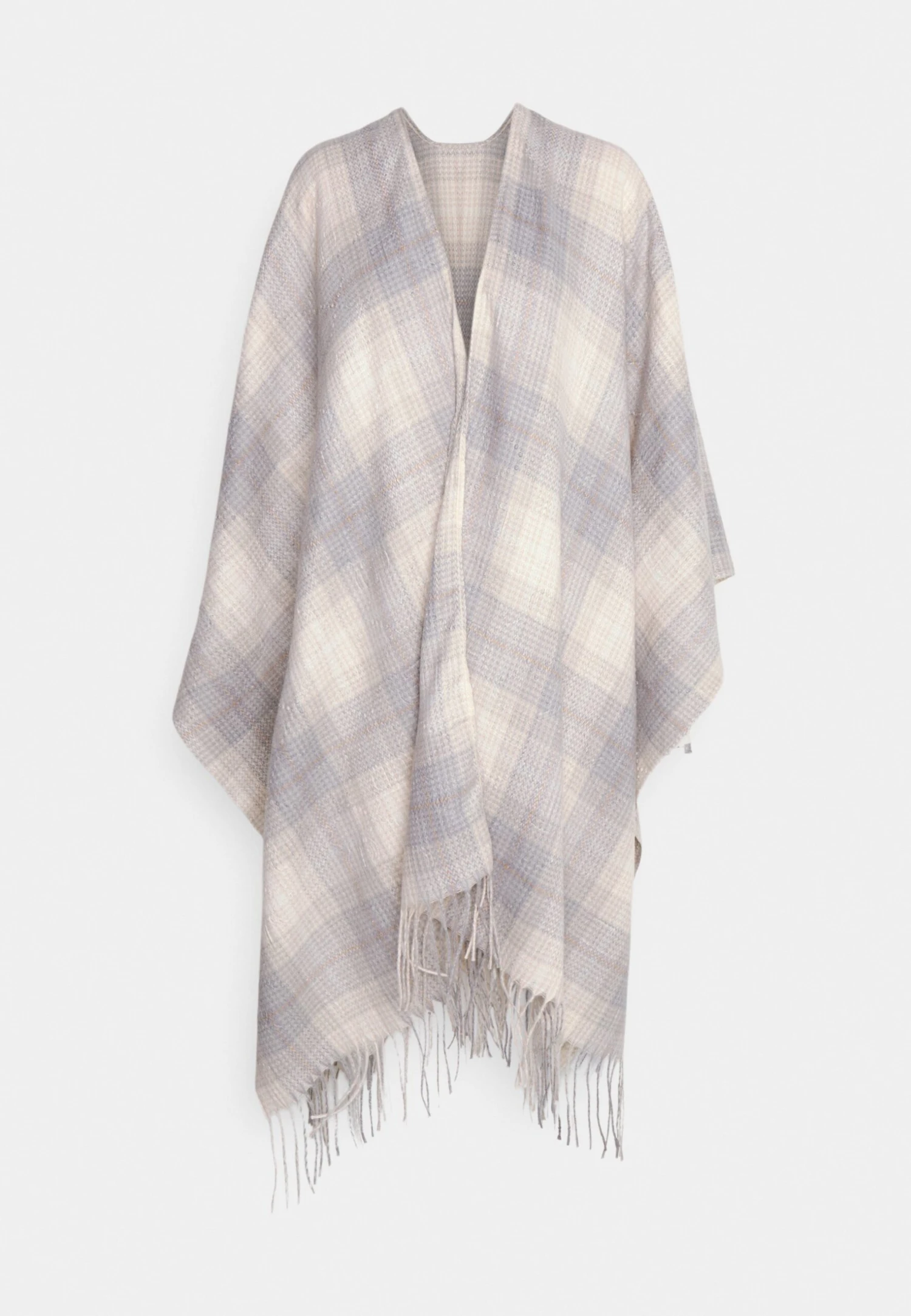 TWINSET Poncho Con Dettaglio Lurex Frange Al Fondo - Parka - Stellar/Avorio 1 TWINSET Poncho Con Dettaglio Lurex Frange Al Fondo - Parka - Stellar/Avorio