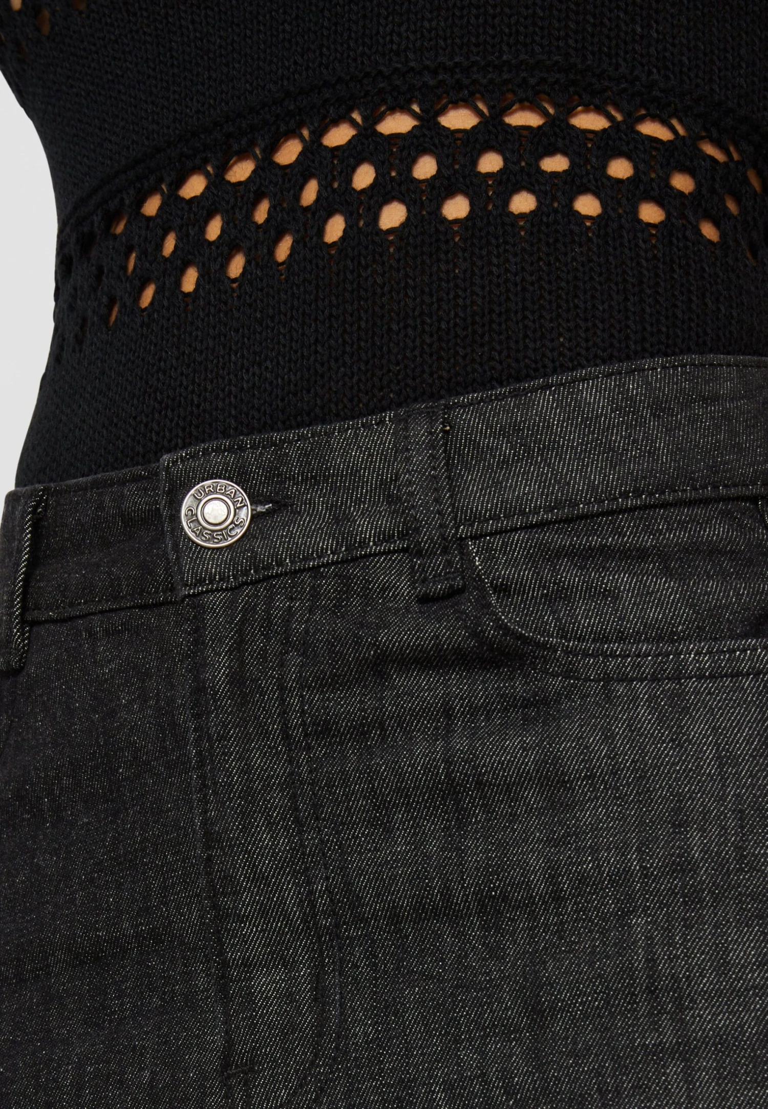 URBAN CLASSICS Kokerrok - Black Washed 4 URBAN CLASSICS Kokerrok - Black Washed - Afbeelding 4