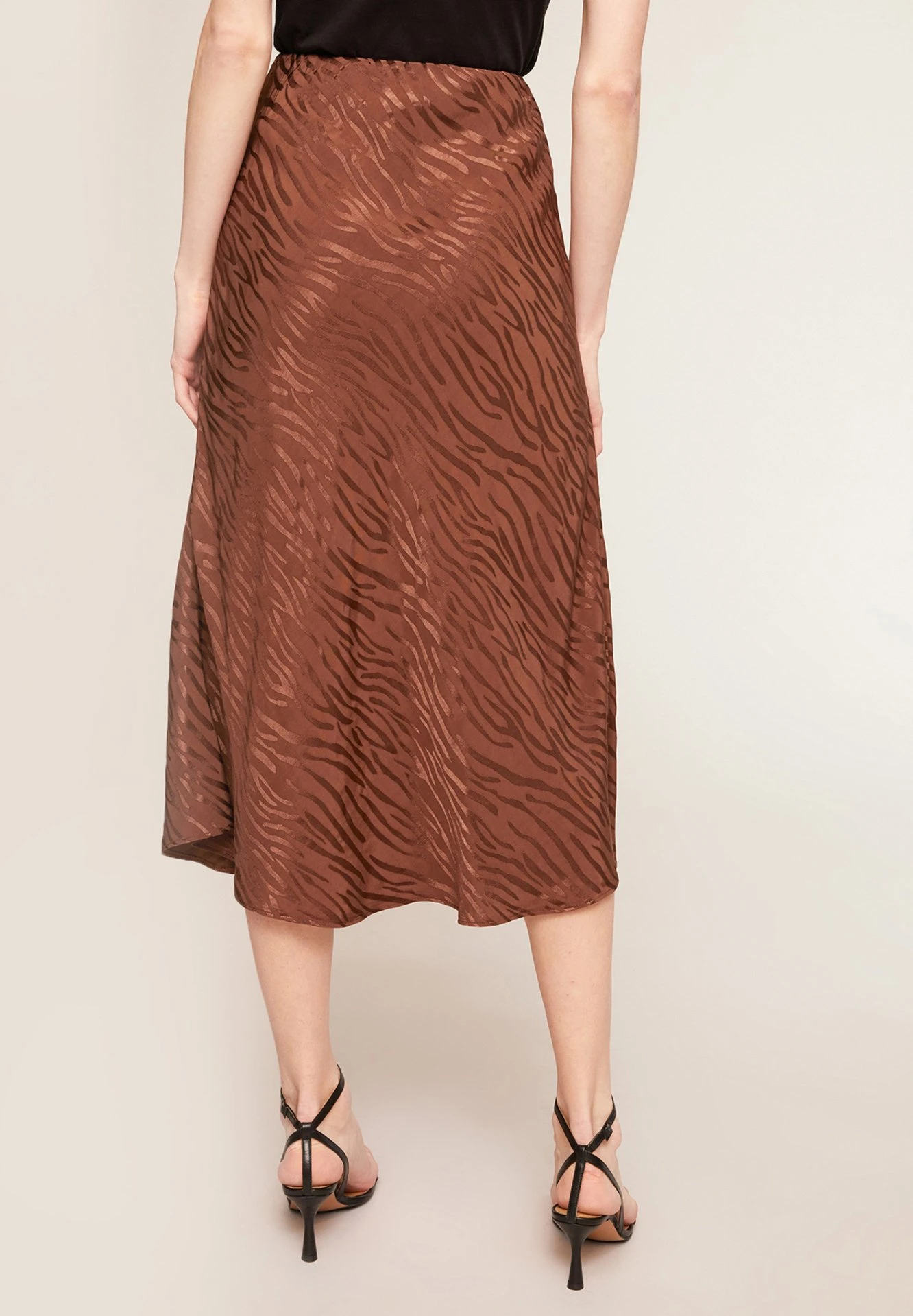 Mi-Longue En À Imprimé Zébré - A-Lijn Rok - Marrone 3 Mi-Longue En À Imprimé Zébré - A-Lijn Rok - Marrone - Afbeelding 3