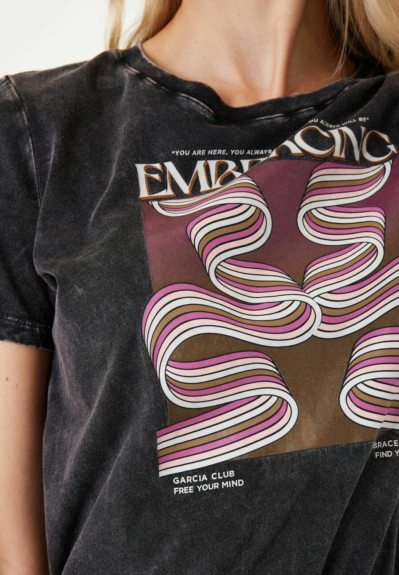 Garcia T-Shirt Print - Antracite 4 Garcia T-Shirt Print - Antracite - Afbeelding 4