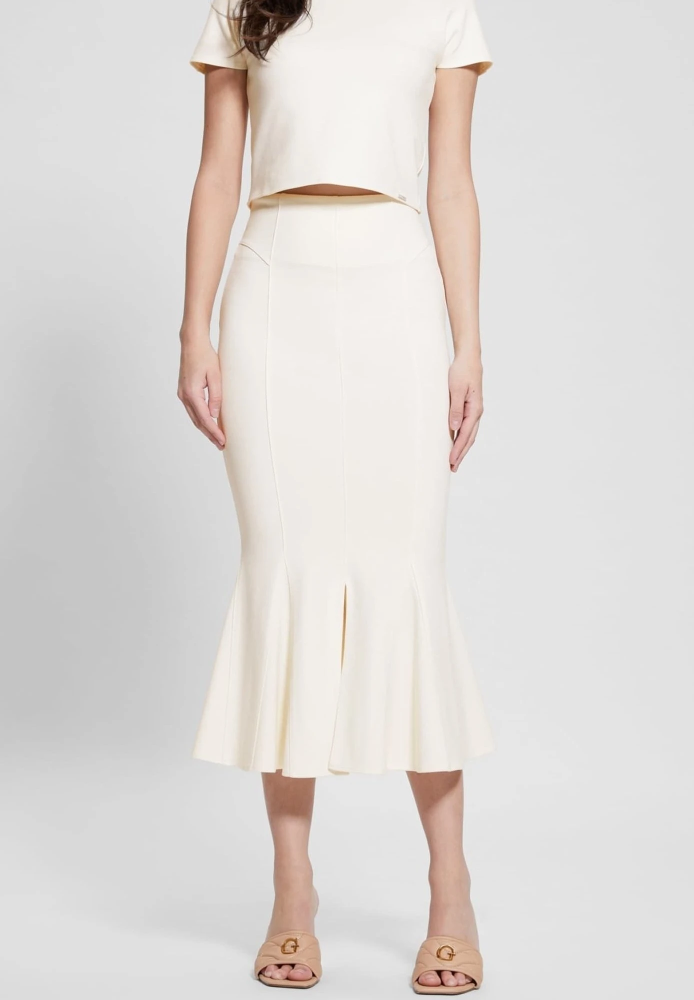 Guess Geraffter- Kokerrok - Weiß 2 Guess Geraffter- Kokerrok - Weiß - Afbeelding 2